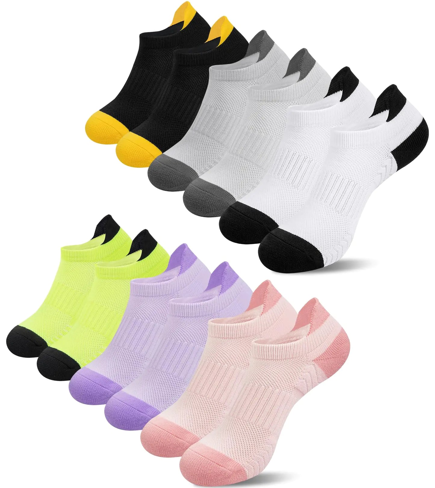 VibrantStride 6-Pack Women's Athletic Ankle Socks