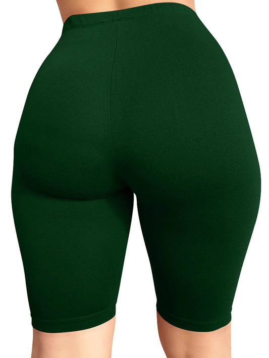 BORIFLORS Womens Athletic Workout High Waist Gym Biker Shorts LargeDark Green