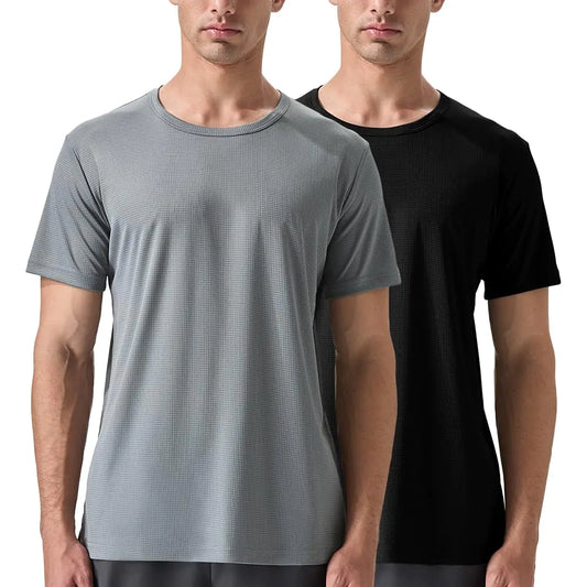 ALLTHRO Mens Breathable Athletic Tees 2-Pack