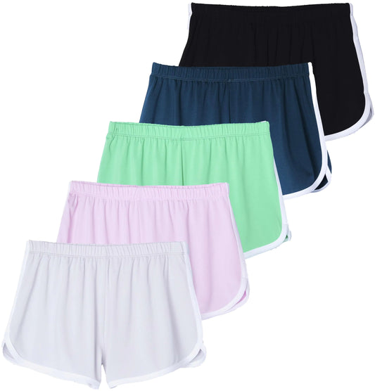 Girls' Sporty Dolphin Shorts 5-Pack