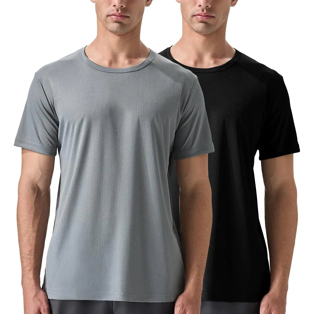 ALLTHRO Mens Breathable Athletic Tees 2-Pack